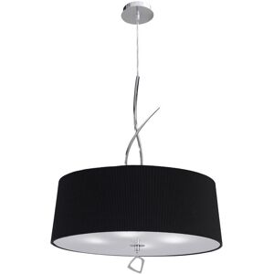INSPIRED LIGHTING Cylindrical Ceiling Pendant 4 Light E27 Round, Polished Chrome with Black Shade INSPIRED LIGHTING Cylindrical Ceiling Pendant 4 Light E27 Round, Polished Chrome with Black Shade