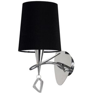 INSPIRED LIGHTING Wall Lamp Switched 1 Light E14, Polished Chrome with Black Shade INSPIRED LIGHTING Wall Lamp Switched 1 Light E14, Polished Chrome with Black Shade