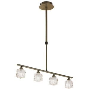 INSPIRED LIGHTING Ice Ceiling Pendant 4 Light G9 ECO Bar, Antique Brass INSPIRED LIGHTING Ice Ceiling Pendant 4 Light G9 ECO Bar, Antique Brass