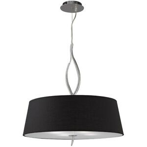INSPIRED LIGHTING Ninette Cylindrical Ceiling Pendant 4 Light E27, Polished Chrome with Black Shades INSPIRED LIGHTING Ninette Cylindrical Ceiling Pendant 4 Light E27, Polished Chrome with Black Shades