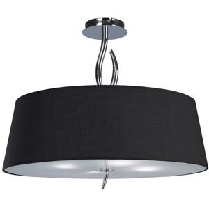 INSPIRED LIGHTING Ninette Semi Flush Ceiling 4 Light E27, Polished Chrome with Black Shade INSPIRED LIGHTING Ninette Semi Flush Ceiling 4 Light E27, Polished Chrome with Black Shade
