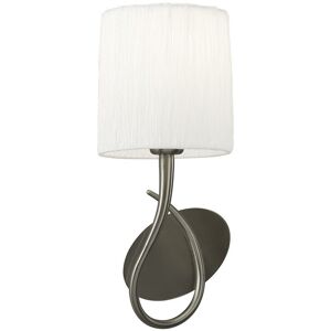 INSPIRED LIGHTING Lua Wall Lamp Switched 1 Light E27, Satin Nickel with White Shade INSPIRED LIGHTING Lua Wall Lamp Switched 1 Light E27, Satin Nickel with White Shade