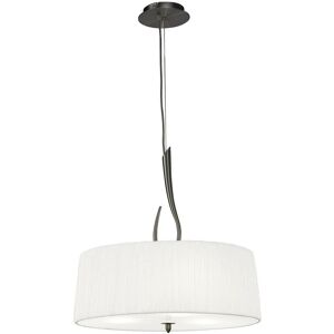 INSPIRED LIGHTING Lua Cylindrical Ceiling Pendant 3 Light E27, Satin Nickel with White Shade INSPIRED LIGHTING Lua Cylindrical Ceiling Pendant 3 Light E27, Satin Nickel with White Shade