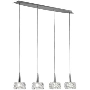 INSPIRED LIGHTING O2 Ceiling Pendant 4 Light G9 Line, Polished Chrome INSPIRED LIGHTING O2 Ceiling Pendant 4 Light G9 Line, Polished Chrome