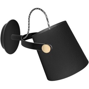 INSPIRED LIGHTING Nordica Dome Wall Lamp with Black Shade 1 Light E27, Matt Black, Beech with Black Shade INSPIRED LIGHTING Nordica Dome Wall Lamp with Black Shade 1 Light E27, Matt Black, Beech with Black Shade