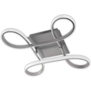 INSPIRED LIGHTING Knot Flush Ceiling 40W LED 4 Looped Arms 3000K, 3100lm, Silver, Frosted Acrylic, Polished Chrome INSPIRED LIGHTING Knot Flush Ceiling 40W LED 4 Looped Arms 3000K, 3100lm, Silver, Frosted Acrylic, Polished Chrome