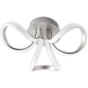 INSPIRED LIGHTING Knot Dimmable Ceiling 48cm Round 36W LED 3 Looped Arms 3000K, Silver, Frosted Acrylic INSPIRED LIGHTING Knot Dimmable Ceiling 48cm Round 36W LED 3 Looped Arms 3000K, Silver, Frosted Acrylic