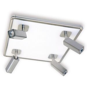INSPIRED LIGHTING Ibiza Ceiling Spotlight 4 Head with Backlit Light 40W LED Square Satin Nickel 4000K, 3000lm, INSPIRED LIGHTING Ibiza Ceiling Spotlight 4 Head with Backlit Light 40W LED Square Satin Nickel 4000K, 3000lm,