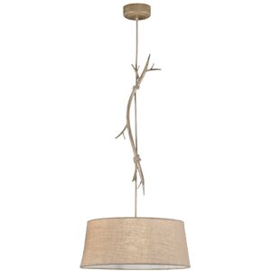 INSPIRED LIGHTING Sabina Ceiling Pendant 60cm Round, 1 x E27 (Max 40W), Imitation Wood, Linen Shade INSPIRED LIGHTING Sabina Ceiling Pendant 60cm Round, 1 x E27 (Max 40W), Imitation Wood, Linen Shade