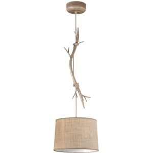 INSPIRED LIGHTING Sabina Ceiling Pendant 35cm Round, 1 x E27 (Max 40W), Imitation Wood, Linen Shade INSPIRED LIGHTING Sabina Ceiling Pendant 35cm Round, 1 x E27 (Max 40W), Imitation Wood, Linen Shade