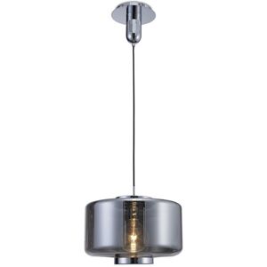 INSPIRED LIGHTING Jarras Ceiling Pendant 40cm Round, 1 x E27 (Max 40W), Chrome , Ash Grey Glass INSPIRED LIGHTING Jarras Ceiling Pendant 40cm Round, 1 x E27 (Max 40W), Chrome , Ash Grey Glass