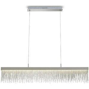 INSPIRED LIGHTING Fusion Linear Ceiling Pendant 33W LED, 3000K, 3300lm, Polished Chrome, Crystal Chain INSPIRED LIGHTING Fusion Linear Ceiling Pendant 33W LED, 3000K, 3300lm, Polished Chrome, Crystal Chain