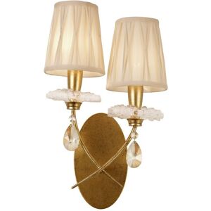 INSPIRED LIGHTING Sophie Wall Light, Gold Painting, Cream Shades INSPIRED LIGHTING Sophie Wall Light, Gold Painting, Cream Shades