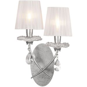 Inspired Lighting Sophie Wall Light - Silver - 2 x E14 - Dimmable - IP20 Inspired Lighting Sophie Wall Light - Silver - 2 x E14 - Dimmable - IP20