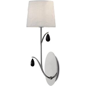 INSPIRED LIGHTING Andrea Wall Light, Polished Chrome, White Shades, Black Crystal Droplets INSPIRED LIGHTING Andrea Wall Light, Polished Chrome, White Shades, Black Crystal Droplets