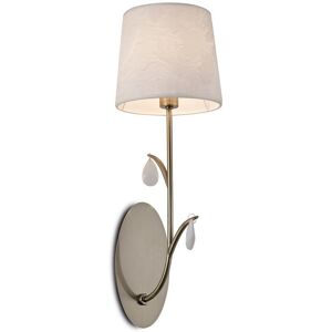 INSPIRED LIGHTING Andrea Wall Light, Antique Brass, White Shades, White Crystal Droplets INSPIRED LIGHTING Andrea Wall Light, Antique Brass, White Shades, White Crystal Droplets