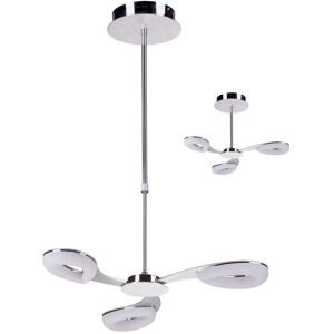 INSPIRED LIGHTING Juno Telescopic Semi Flush Convertible 3 Light 15W LED 3000K, 1350lm, Satin Aluminium, Frosted Acrylic, Polished Chrome INSPIRED LIGHTING Juno Telescopic Semi Flush Convertible 3 Light 15W LED 3000K, 1350lm, Satin Aluminium, Frosted Acrylic, Polished Chrome