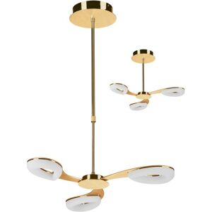INSPIRED LIGHTING Juno Telescopic Semi Flush Convertible 3 Light 15W LED 3000K, 1350lm, Satin Gold, Frosted Acrylic, Gold INSPIRED LIGHTING Juno Telescopic Semi Flush Convertible 3 Light 15W LED 3000K, 1350lm, Satin Gold, Frosted Acrylic, Gold