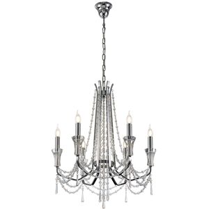 INSPIRED LIGHTING Armand Ceiling Chandelier Pendant 6 Light E14 Polished Chrome, Crystal INSPIRED LIGHTING Armand Ceiling Chandelier Pendant 6 Light E14 Polished Chrome, Crystal