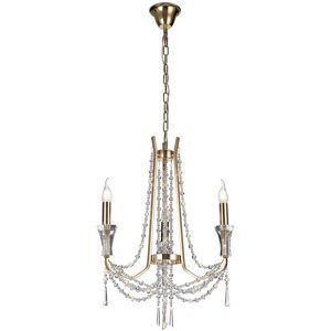 INSPIRED LIGHTING Armand Ceiling Chandelier Pendant 3 Light E14 French Gold, Crystal INSPIRED LIGHTING Armand Ceiling Chandelier Pendant 3 Light E14 French Gold, Crystal