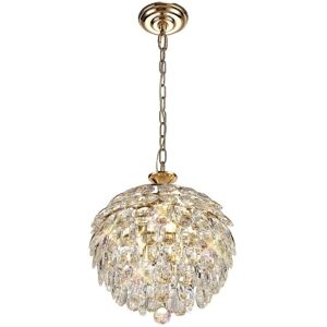 INSPIRED LIGHTING Coniston Ceiling Pendant, 3 Light E14, French Gold, Crystal INSPIRED LIGHTING Coniston Ceiling Pendant, 3 Light E14, French Gold, Crystal