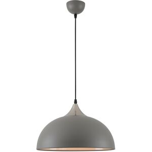 Luminosa Lighting Jay Dome Ceiling Pendant, 1 x E27, Sand Grey, Satin Nickel Luminosa Lighting Jay Dome Ceiling Pendant, 1 x E27, Sand Grey, Satin Nickel