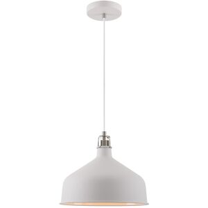 Luminosa Lighting Tioga Medium Ceiling Dome Pendant, 1 x E27, Sand White, Satin Nickel, White Luminosa Lighting Tioga Medium Ceiling Dome Pendant, 1 x E27, Sand White, Satin Nickel, White