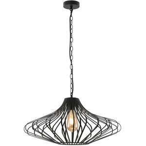 Luminosa Lighting Elbridge Caged Ceiling Pendant, 1 x E27, Matt Black Luminosa Lighting Elbridge Caged Ceiling Pendant, 1 x E27, Matt Black