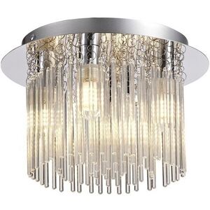 Luminosa Lighting Kendall Semi Flush Ceiling Light, 4 x G9, IP44, Polished Chrome, Clear Glass Luminosa Lighting Kendall Semi Flush Ceiling Light, 4 x G9, IP44, Polished Chrome, Clear Glass