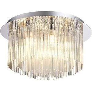 Luminosa Lighting Kendall Semi Flush Ceiling Light, 6 x G9, IP44, Polished Chrome, Clear Glass Luminosa Lighting Kendall Semi Flush Ceiling Light, 6 x G9, IP44, Polished Chrome, Clear Glass