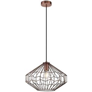 Luminosa Lighting Camillus Medium Caged Ceiling Pendant, 1 x E27, Antique Copper, Black Luminosa Lighting Camillus Medium Caged Ceiling Pendant, 1 x E27, Antique Copper, Black