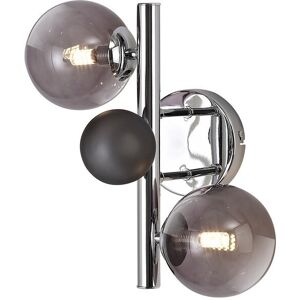 Luminosa Lighting Newstead Wall Lamp, 2 x G9, Polished Chrome, Smoked Glass Luminosa Lighting Newstead Wall Lamp, 2 x G9, Polished Chrome, Smoked Glass