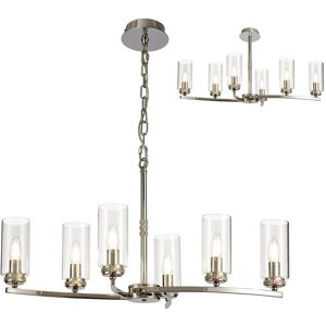 Luminosa Lighting Seward Ceiling Pendant, Semi Ceiling, 6 x E14, Polished Nickel Luminosa Lighting Seward Ceiling Pendant, Semi Ceiling, 6 x E14, Polished Nickel