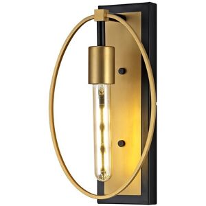 Luminosa Lighting Locke Wall Lamp, 1 Light E27, Sand Gold, Matt Black Luminosa Lighting Locke Wall Lamp, 1 Light E27, Sand Gold, Matt Black