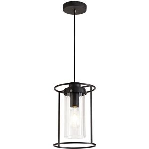 Luminosa Lighting Smithtown Single Ceiling Pendant, 1 Light E27, Black, Clear Glass Luminosa Lighting Smithtown Single Ceiling Pendant, 1 Light E27, Black, Clear Glass