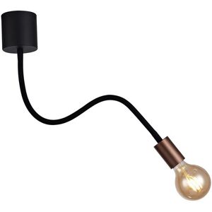 Luminosa Lighting Benton Flexible Semi Flush Ceiling 1 Light E27, Satin Black, Brushed Copper Luminosa Lighting Benton Flexible Semi Flush Ceiling 1 Light E27, Satin Black, Brushed Copper