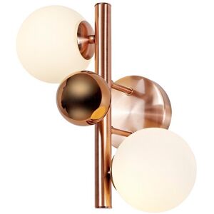 Luminosa Lighting Newstead Wall Lamp, 2 x G9, Antique Copper, Opal & Copper Glass Luminosa Lighting Newstead Wall Lamp, 2 x G9, Antique Copper, Opal & Copper Glass