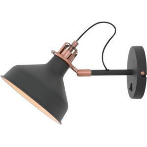 Luminosa Lighting Tioga Adjustable Dome Wall Lamp Switched, 1 x E27, Sand Black, Copper, White Luminosa Lighting Tioga Adjustable Dome Wall Lamp Switched, 1 x E27, Sand Black, Copper, White