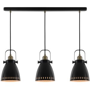 Luminosa Lighting Candor Linear Ceiling Pendant, 3 x E27, Matt Black, Antique Brass, Khaki Luminosa Lighting Candor Linear Ceiling Pendant, 3 x E27, Matt Black, Antique Brass, Khaki
