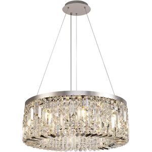 Luminosa Lighting Wethersfield Cylindrical 60cm Ceiling Pendant Chandelier, 8 Light E14, Polished Chrome, Crystal Luminosa Lighting Wethersfield Cylindrical 60cm Ceiling Pendant Chandelier, 8 Light E14, Polished Chrome, Crystal