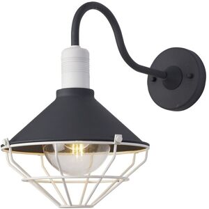 Luminosa Lighting Oswegatchie Dome Wall Lamp, 1 Light E27, IP65, Anthracite, Matt White Luminosa Lighting Oswegatchie Dome Wall Lamp, 1 Light E27, IP65, Anthracite, Matt White