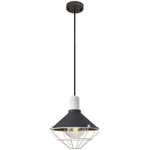 Luminosa Lighting Oswegatchie Ceiling Pendant, 1 Light E27, IP65, Anthracite, Matt White Luminosa Lighting Oswegatchie Ceiling Pendant, 1 Light E27, IP65, Anthracite, Matt White