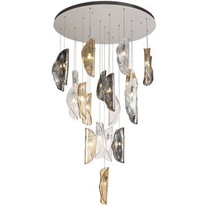 Luminosa Lighting Marilla Ceiling Cluster Pendant 5M, 21 x G9, Polished Chrome, Clear & Amber & Smoked Glass Luminosa Lighting Marilla Ceiling Cluster Pendant 5M, 21 x G9, Polished Chrome, Clear & Amber & Smoked Glass