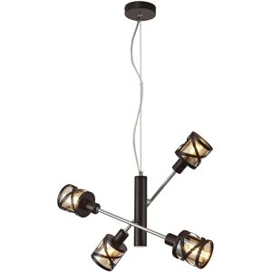 Luminosa Lighting Burlington 4 Light Adjustable Ceiling Pendant E14, Oiled Bronze, Polished Chrome, Amber Luminosa Lighting Burlington 4 Light Adjustable Ceiling Pendant E14, Oiled Bronze, Polished Chrome, Amber