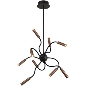 Luminosa Lighting Sputnik Ceiling Pendant, 9 Light Adjustable Arms, 9 x 4W LED Dimmable, 3000K, 2250lm, Black, Satin Copper Luminosa Lighting Sputnik Ceiling Pendant, 9 Light Adjustable Arms, 9 x 4W LED Dimmable, 3000K, 2250lm, Black, Satin Copper