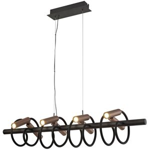 Luminosa Lighting Linear Ceiling Pendant, 8 Light Adjustable Arms, 8 x 4W LED Dimmable, 3000K, 2000lm, Black, Satin Copper Luminosa Lighting Linear Ceiling Pendant, 8 Light Adjustable Arms, 8 x 4W LED Dimmable, 3000K, 2000lm, Black, Satin Copper
