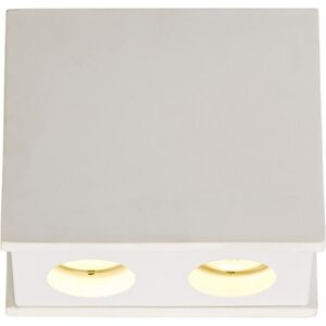 Luminosa Lighting Lyndon 2 Light Ceiling GU10, White Paintable Gypsum With Matt White Cover Luminosa Lighting Lyndon 2 Light Ceiling GU10, White Paintable Gypsum With Matt White Cover