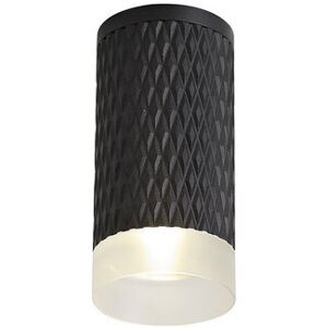 Luminosa Lighting Madrid 1 Light 11cm Surface Mounted Ceiling GU10, Sand Black, Acrylic Ring Luminosa Lighting Madrid 1 Light 11cm Surface Mounted Ceiling GU10, Sand Black, Acrylic Ring