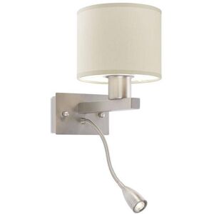 LEDS-C4 Torino Satin Nickel Wall Light with Reading Lamp - Indoor Lighting LEDS-C4 Torino Satin Nickel Wall Light with Reading Lamp - Indoor Lighting