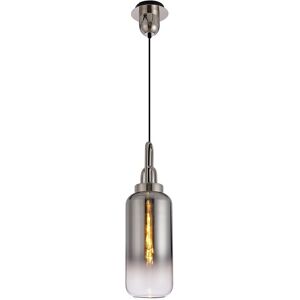 Luminosa Lighting Yorktown 1 Light Ceiling Pendant E27 With 30cm Cylinder Glass, Polished Nickel, Matt Black, Smoked, Clear Luminosa Lighting Yorktown 1 Light Ceiling Pendant E27 With 30cm Cylinder Glass, Polished Nickel, Matt Black, Smoked, Clear
